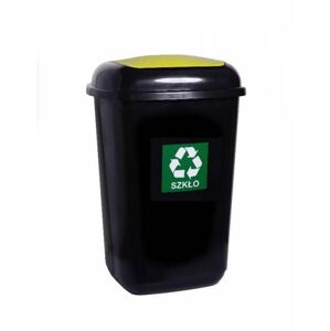 Kinekus Kôš na separovaný odpad 45 l, plastový, QUATRO zelený - sklo