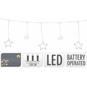 Kinekus Svetlo vianočné 45 LED teplé biele, záves, hviezdy, baterky