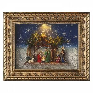 EMOS LED vianočný obraz betlehem, 19,3 × 24,3 cm, 4× AA, teplá biela, časovač
