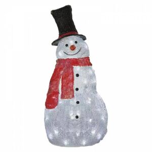 Kinekus LED vianočný snehuliak, 61 cm, vonkajší aj vnútorný, studená biela, časovač