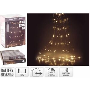 Kinekus Svetlo vianočné kaskáda 80 LED teplé biele, s časovačom, s funkciami, baterky, vonkajšie/vnútorné