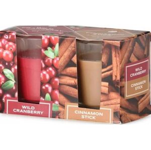 Kinekus Sviečka vonná Sklo 52x65 mm 2 ks v krabičke Wild Cranberry & Cinnamon