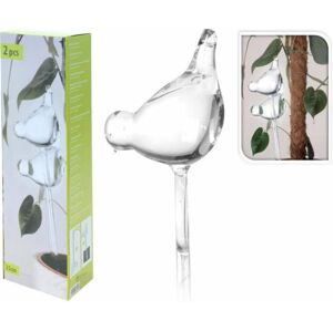 Kinekus Zavlažovač na rastliny sklenený kolíkový, dizajn vtáka, sada 2 kusov