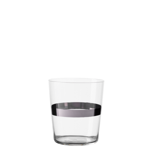 Poháre Tumbler s pruhom v platinovej farbe 440 ml set 6 ks - 21st Century Glas Lunasol META Glass