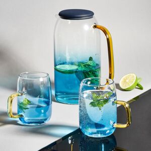 Džbán sklenený + 2 poháre modrý Starke Pro Arube